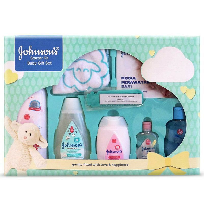 Johnsons Stater Kit / Feeding Set Alat Mandi Bayi / Set Perlengkapan Mandi Bayi Perawatan / Bayi Gif