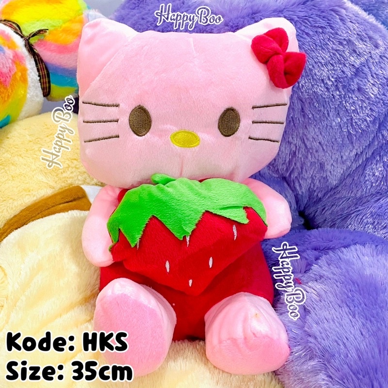 boneka hello kitty strawberry pink hks 35cm boneka hk kitty pink