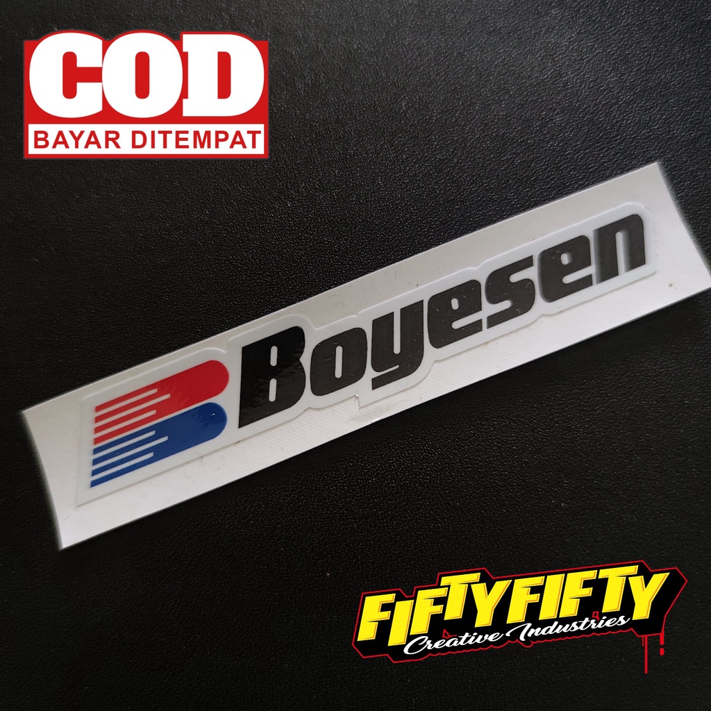 Stiker Print Cut BOYESEN Stiker Printing Laminasi Glossy Tahan Air Stiker Motor Mobil Helm Sudah Membentuk Pola Desain