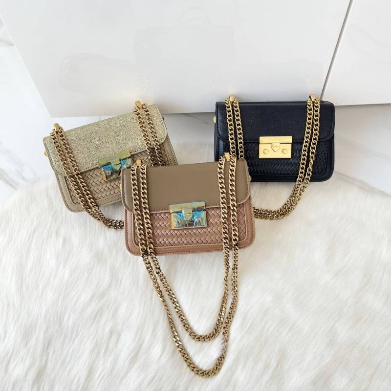 C641 KNIT ANYAMAN TAS SLINGBAG RANTAI