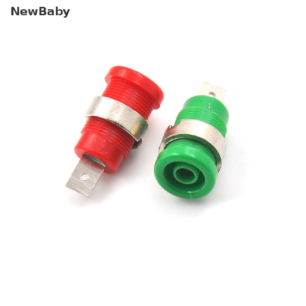 NewBaby 5Pcs 4mm Banana Plugs Female Jack Socket Plug Wire Connector 5 Colors ID