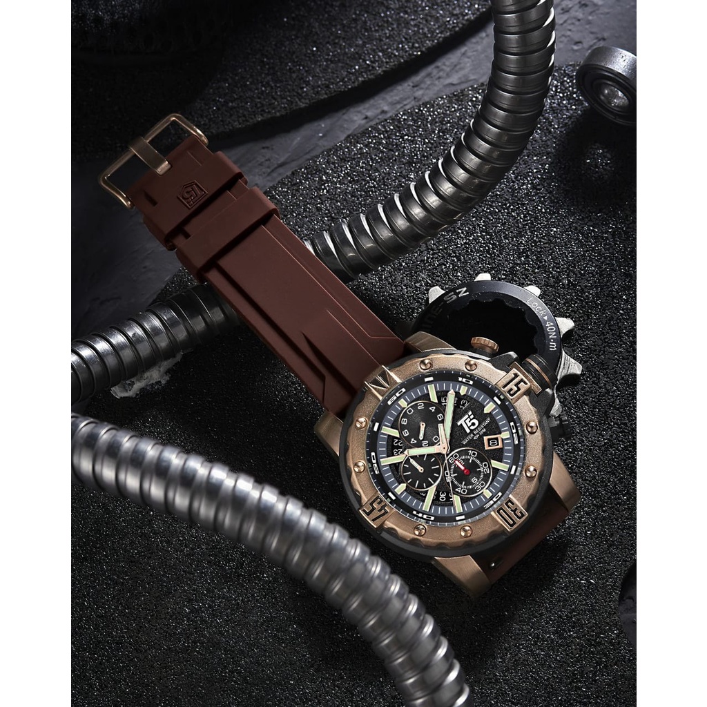 JAM TANGAN PRIA CHRONOGRAPH T5 H 3757 G/LMH.JAM PRIA T5 H 3757/JAM T5 H 3757 ORIGINAL/JAM TANGAN T5 TERBARU/JAM TANGAN PRIA RANTAI STAINLESS/JAM TANGAN T5