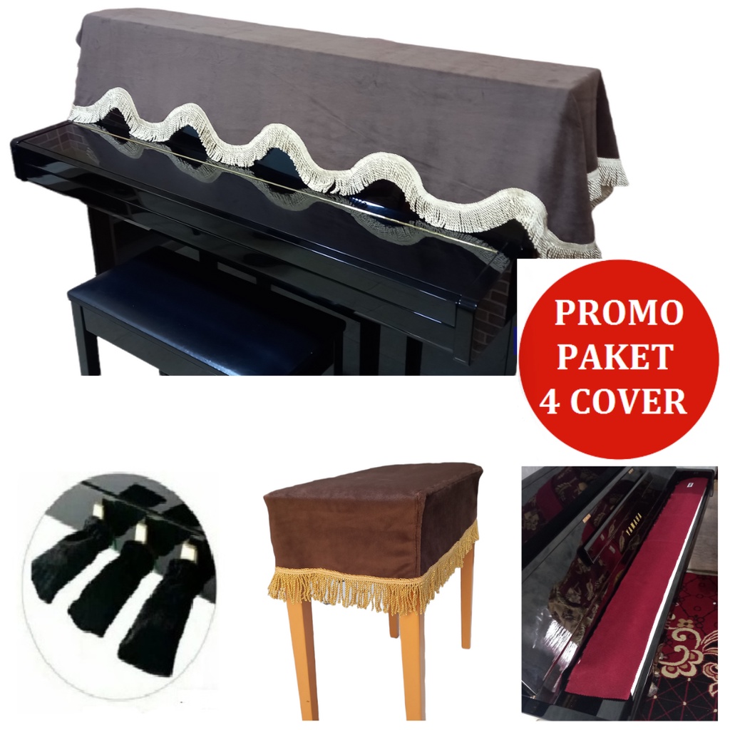 Cover Piano Yamaha Akustik Upright Coklat Paket