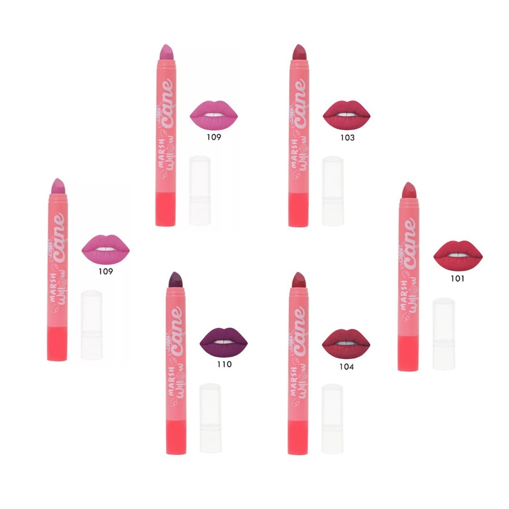 MARSHWILLOW Candy Cane Matte Lip Crayon Versi RED 2g BPOM - NEW !!!