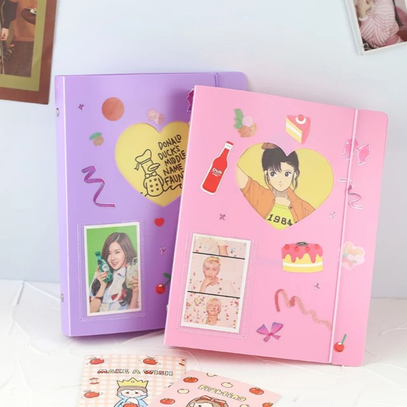 Instax Mini Polaroid / Photocard Love Sticker Customized Album Binder + Isi halaman refill