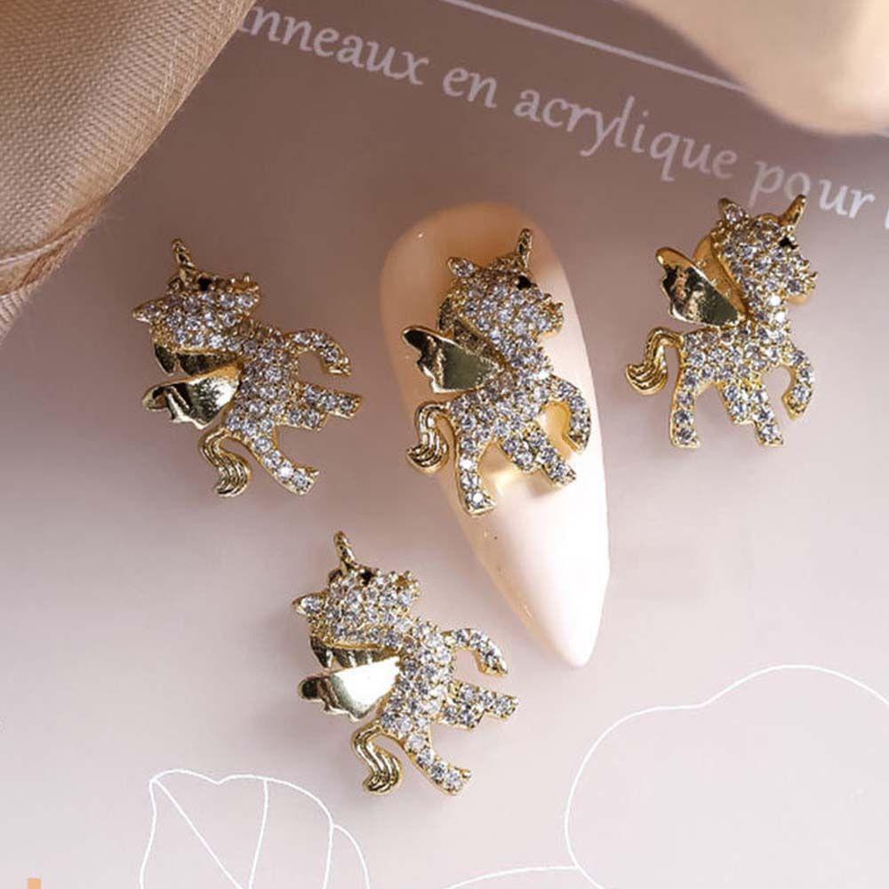 Mxbeauty Ikatan Simpul Mutiara Kuku Berlian Imitasi Gaya Jepang Fashion 3D Pesona Kuku Unicorn Nail Art Ornamen Butterfly Nail Drills Perhiasan Kuku Kristal