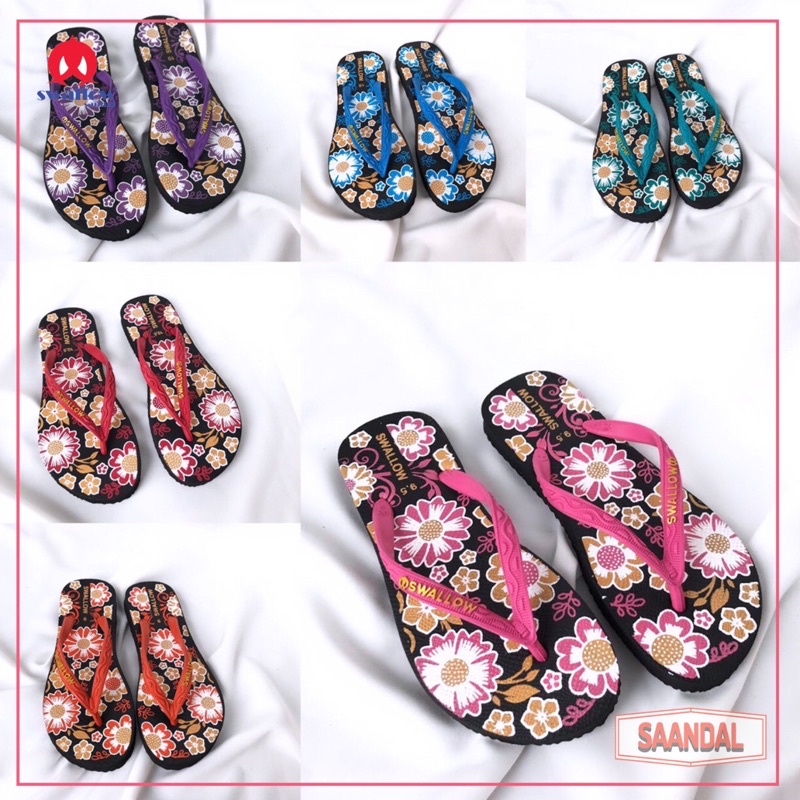 Swallow Floral Bunga Sandal Jepit Wanita (Bisa Eceran)