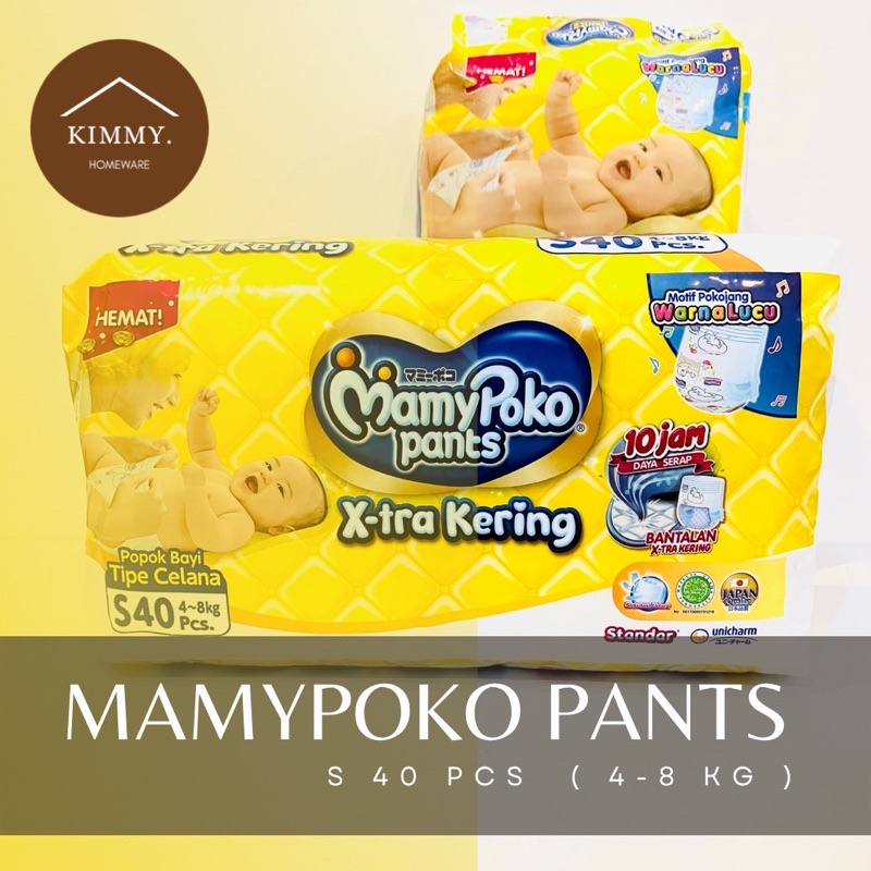 MAMYPOKO PANTS S40 UK 4-8kg / PAMPERS PANTS / PANTS DIAPERS / POPOK CELANA / POPOK BAYI / PEMPERS BA