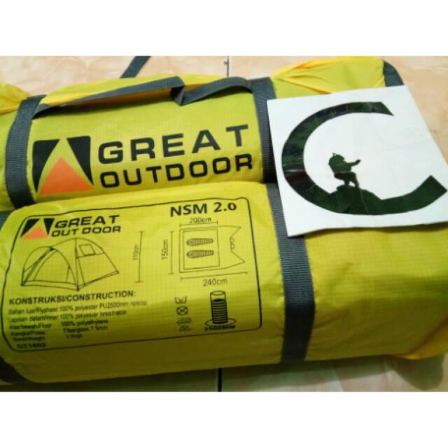 Tenda kemping kemah travelling GREAT OUTDOOR NSM 2.0 double layer ORIGINAL