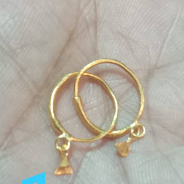 Anting jarum emas london kadar 99.9% berat 1. 5gram emas balige