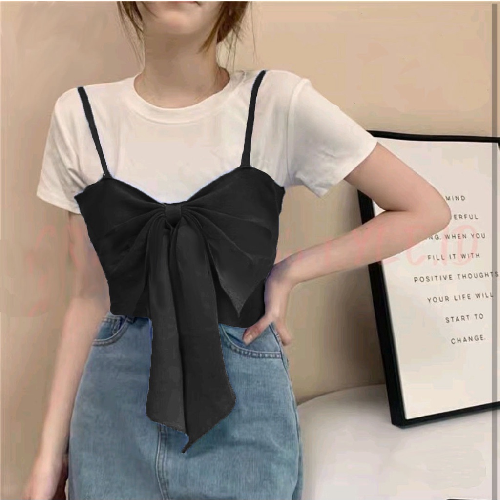 Kemben tanktop wanita cute korea pita satin 892