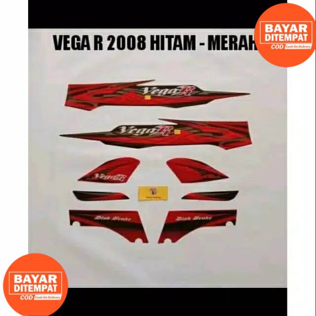 STRIPING STIKER FULL BODY VEGA R NEW MERAH HITAM