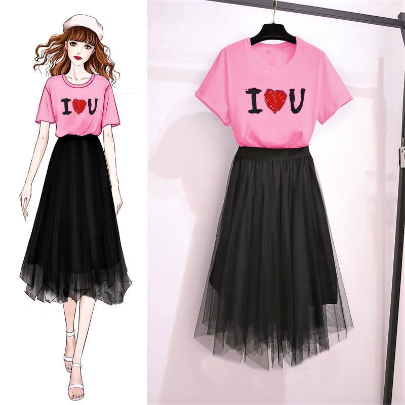 ciayo~W1- Set tulle love mustard  Bahan spandek crepe ld 96cm pj 58cm + skirt tile pinggang karet ad