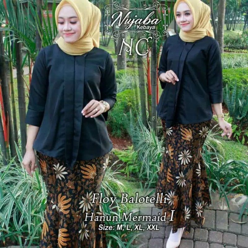 SETELAN KEBAYA FLOY BALOTELI ROK DUYUNG / KEBAYA PESTA / MAROON / NAVY / GOLD / MOCCA / HITAM