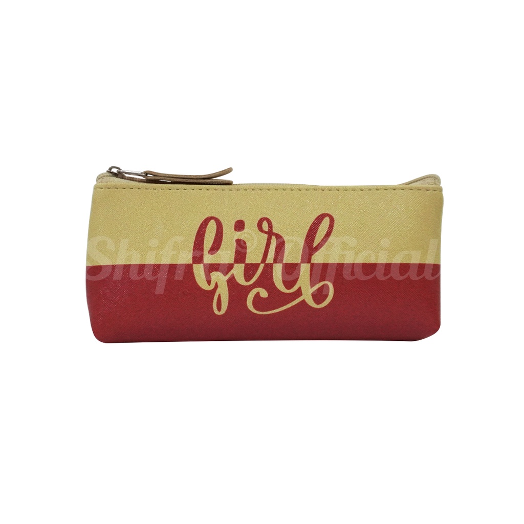 Shifra Tempat Pensil Pen Case Typo Tulisan Love Friends Smile Girl