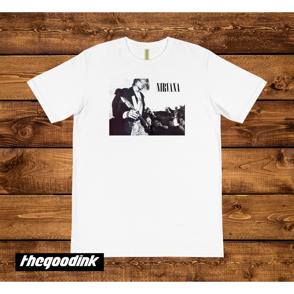 Kaos Nirvana - Nirvana Kurt Cobain Putih - Original Gildan T-shirt