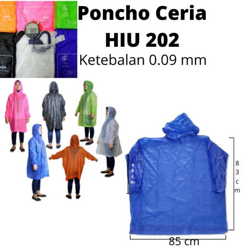 Jas Hujan Poncho Elmondo Ceria 201 - Mantel Hujan Ponco Karet Murah Poncho Karet Lengan Karet Ceria