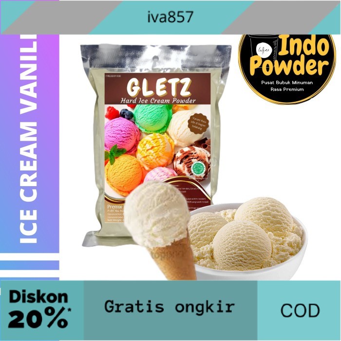 

PROMO HARD ICE CREAM VANILLA 1Kg - Bubuk Es Krim VANILLA GRATIS ONGKIR