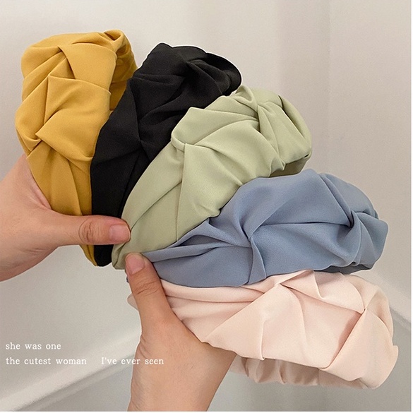 Scrunchie Bando Headband Satin Big Ruffle Premium | Bando Korea Big Ruffle Aksesoris Rambut Import