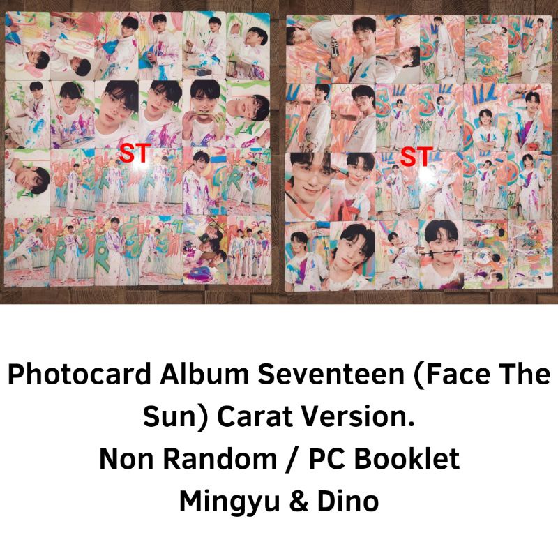 Sharing Photocard Album Seventeen (Face The Sun) Carat Ver Non Random (PC Booklet) Mingyu & Dino Off