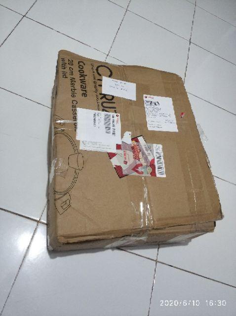 Ki0648 Cypruz 26cm Kuali Marble With Lid Induksi Wok Tutup Kaca