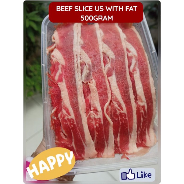 

Termurahhh!! Beef slice US berat 500gram (kemasan box)