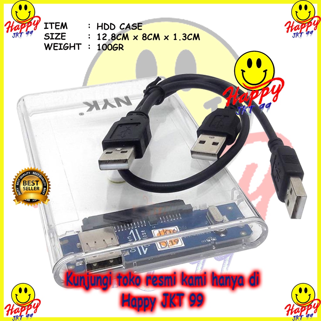 [ HAPPY JKT 99 ]  CASING HARDISK HDD EXTERNAL CASE 2.5&quot; TRANSPARAN