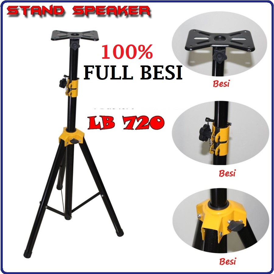 Stand Speaker LB 720 Full 100% besi Tripod Speaker 1SET Full Besi Bahan Kuat Kokoh