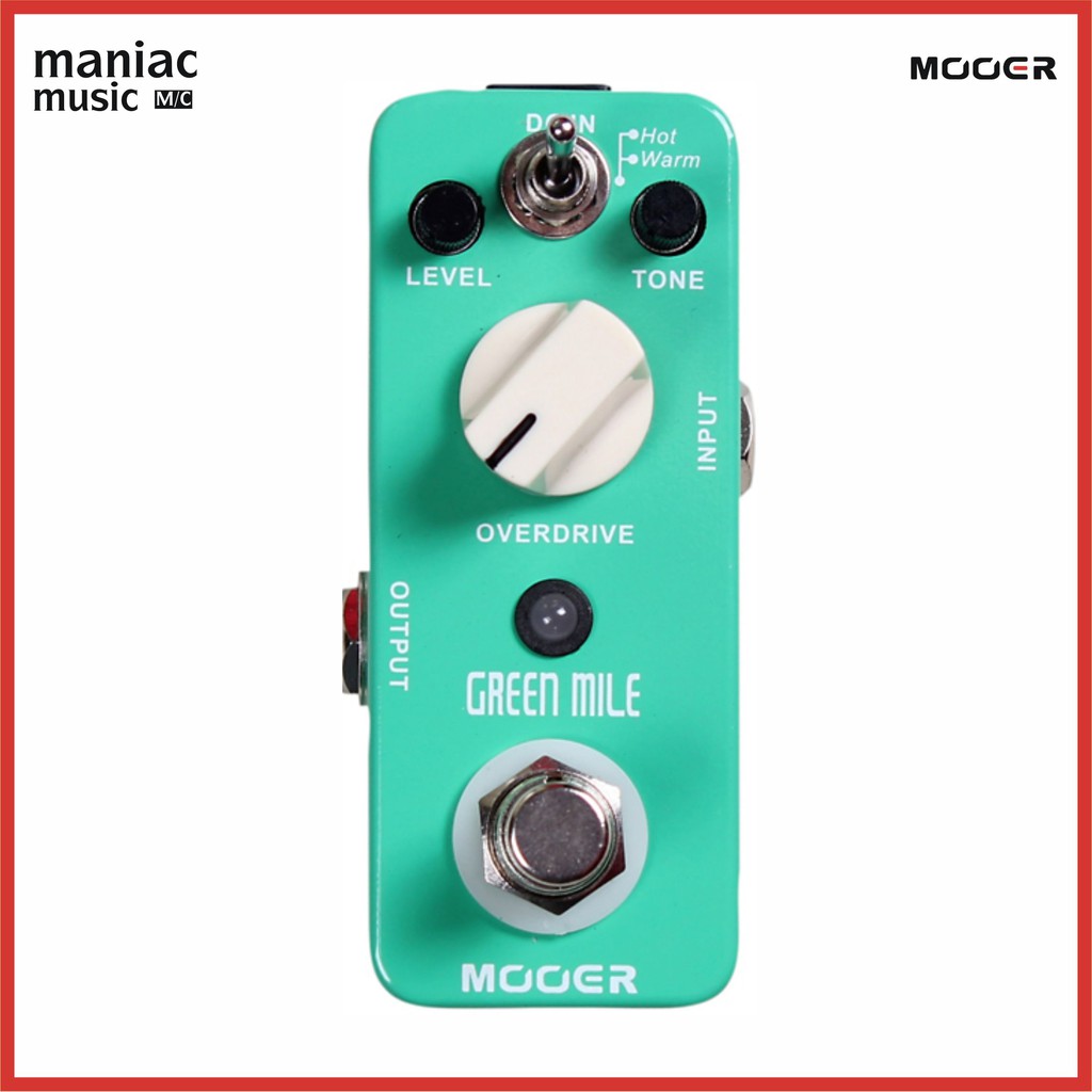 Mooer Green Mile - Efek Gitar. Overdrive. Mini. Distorsi. Warm Tube