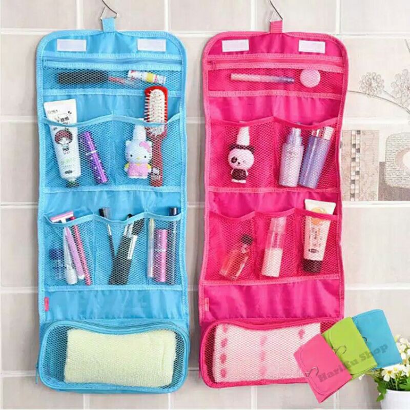 ⭐️ Jendela Kosmetik ⭐️ Travel Organizer Peralatan Mandi / Make Up Gantung di Kamar Mandi / Tas Travel / Tas Kosmetik / Tas Serba Guna / Tas Multi Fungsi / Tas Alat Mandi