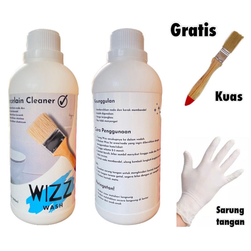 WIZZ WASH Pembersih kerak keramik kamar mandi / Pembersih kerak toilet ampuh 500ML