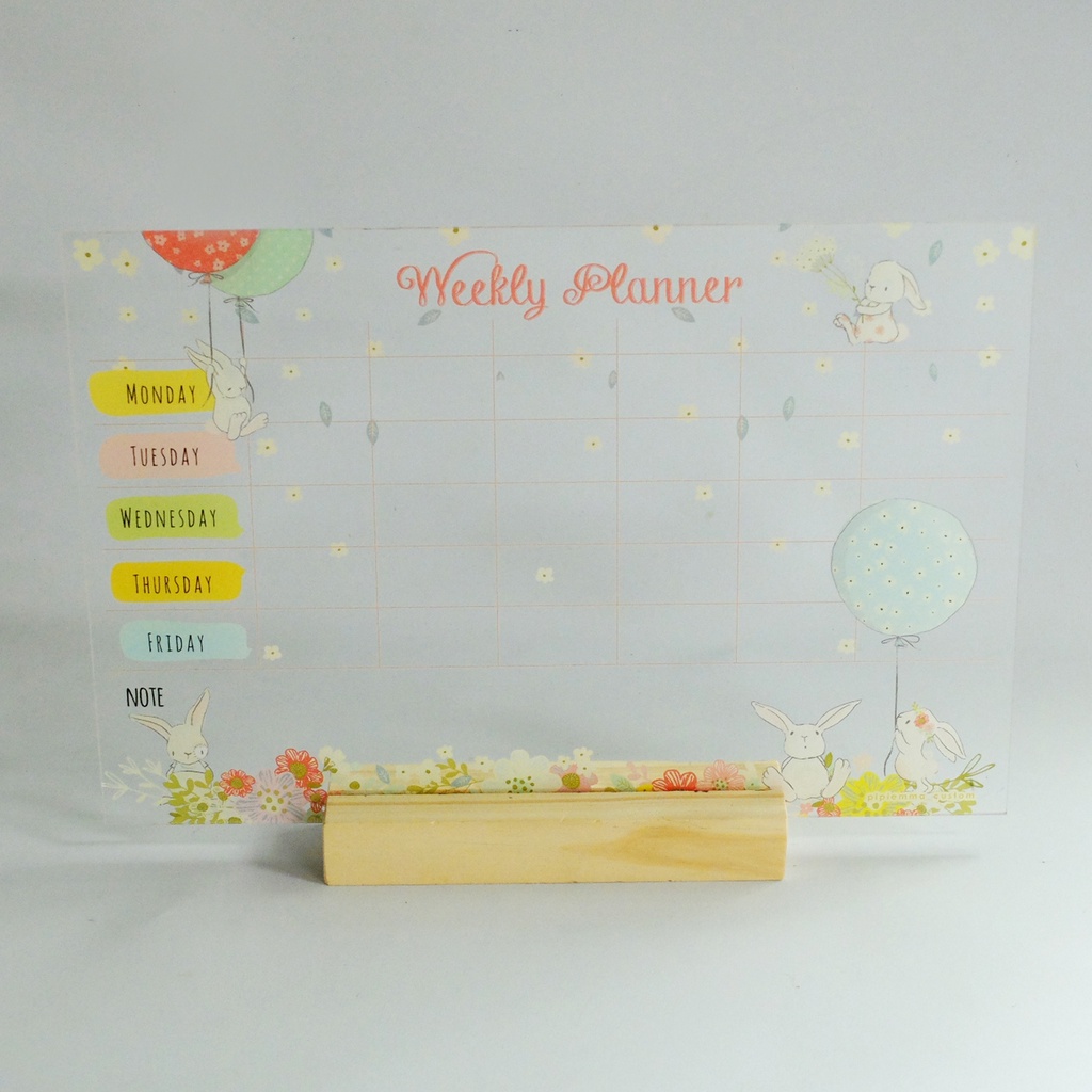 Weekly Planner Jadwal Sekolah papan tulis custom souvenir ulang tahun merchandise akrilik whiteboard School Timetable