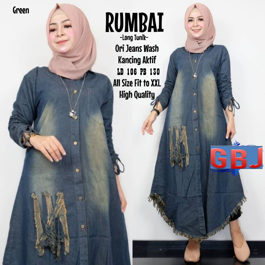 RAWIS LONG TUNIK JEANS VINI ORI GBM