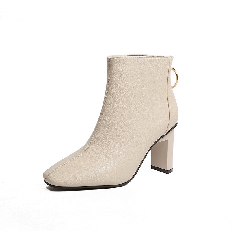 [ ORIGINAL IMPORT ] Sepatu Boots Heels Korea Wanita Import Premium Quality SI 164-BEIGE