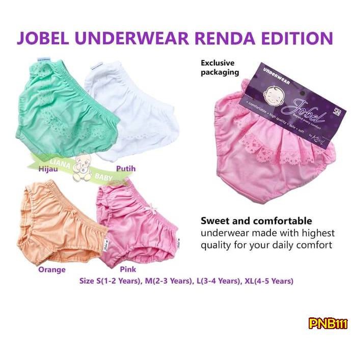 PNB111 CELANA DALAM KAZEL JOBEL UNDERWEAR RENDA isi 4 pcs