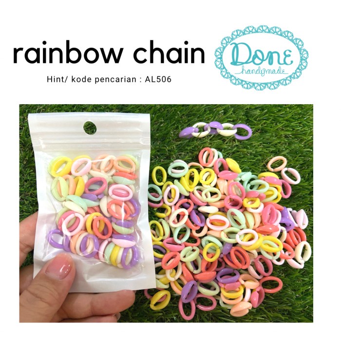 Done handymade aksesoris rantai rainbow chain macaroon chain AL506