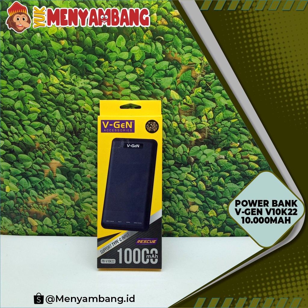 41631 | PB-Vgen V10K22 10000Mah | Power Bank V-GeN PB-V10K22 10000 mAh Support Type-C Input