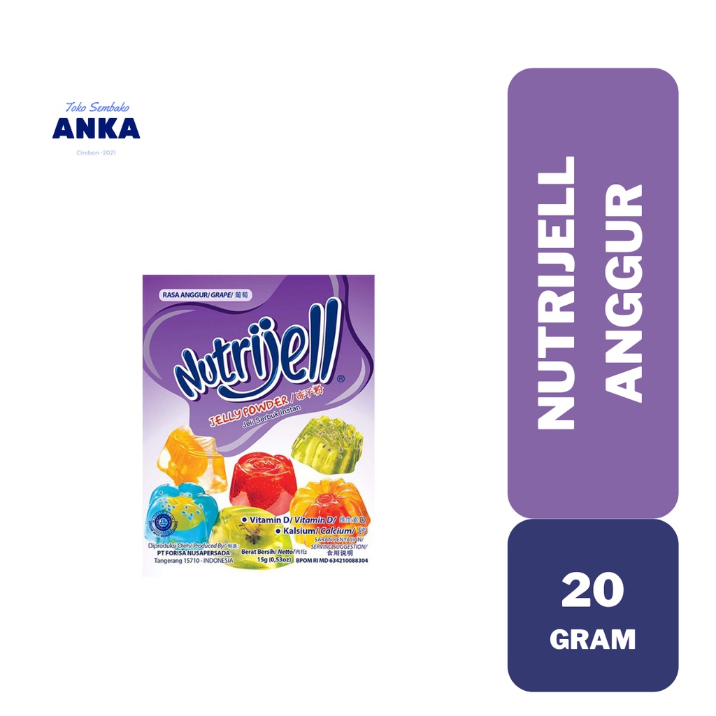 

Nutrijell Nutrijel Anggur 20gram 20 gram / Ekonomis Jelly Powder Jeli Serbuk Instan