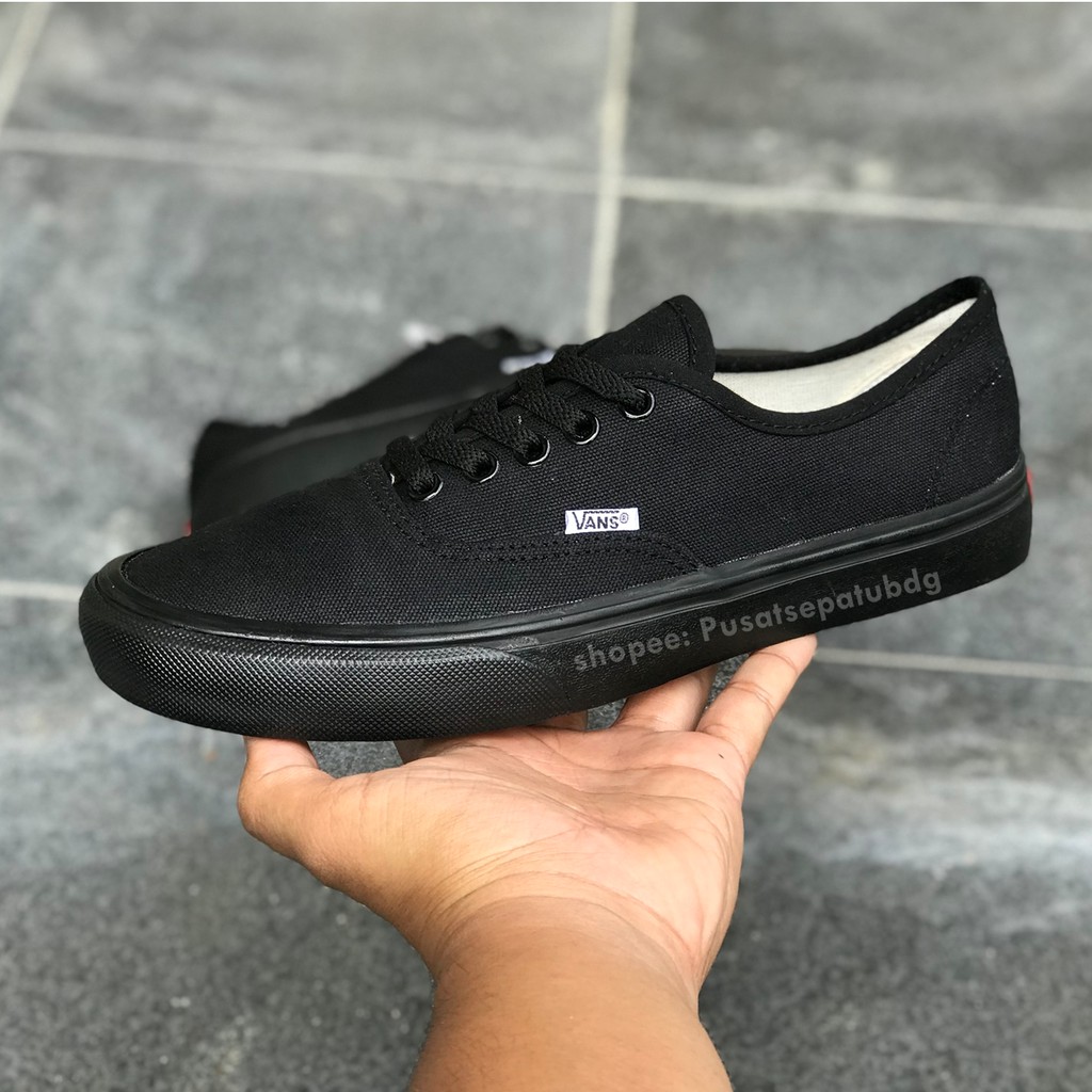 TERMURAH!! &gt;&gt; VANS AUTHENTIC ALL BLACK WAFFLE DT .,..,.,,,,.,