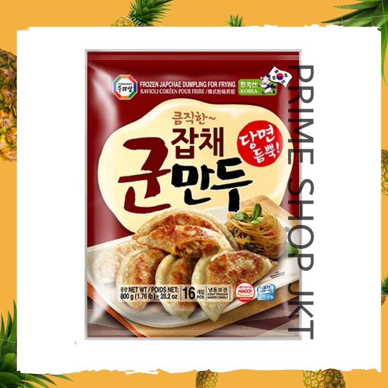 

Surasang Samjin Korea Frozen Japchae Dumpling for Fry 800gr Pangsit Goreng Gunmandu