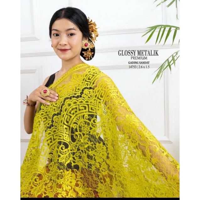 Kain Kebaya Glossy Metalik Premium / ukuran 2 Baju / (2,5M)/  Bali Bagus Murah