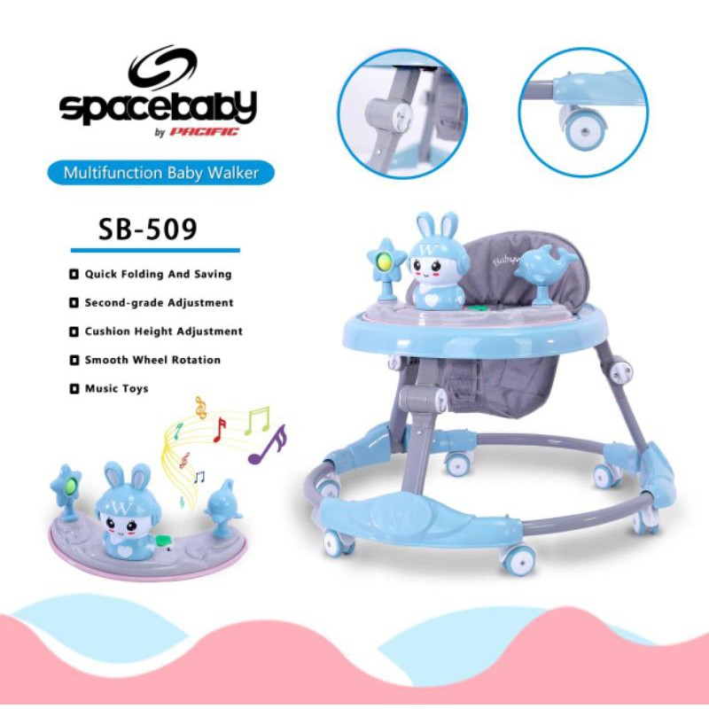 Baby Walker Space Baby Lucu Ada Musik Lampu