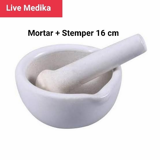 Mortar 16 Cm Obat / Alat Penumbuk Obat / Penggerus Obat / Mortir Obat