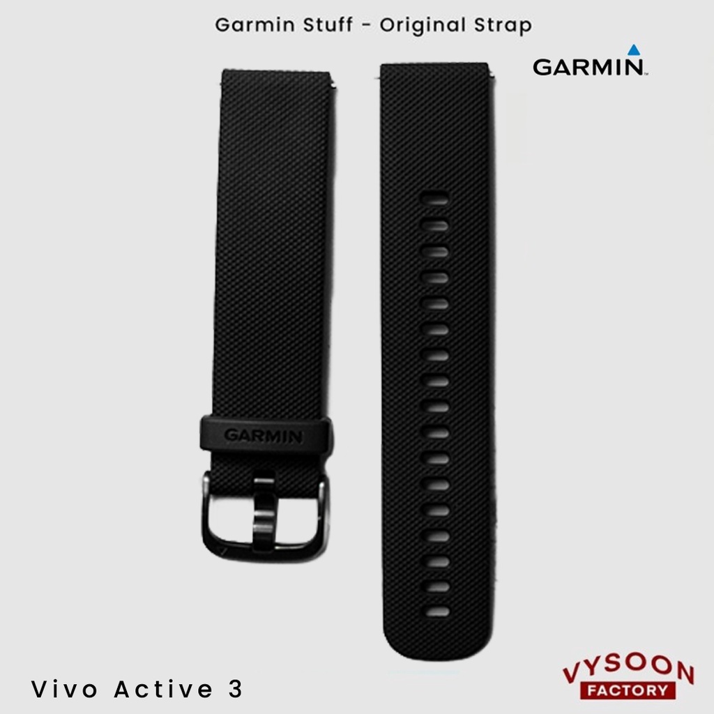 Strap Rubber Smartwatch Garmin Vivo Active 3 Original - Black