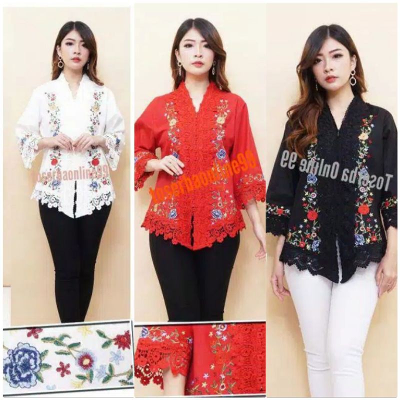 PROMO MURAH Kebaya Encim Senada Katun Brokat Import