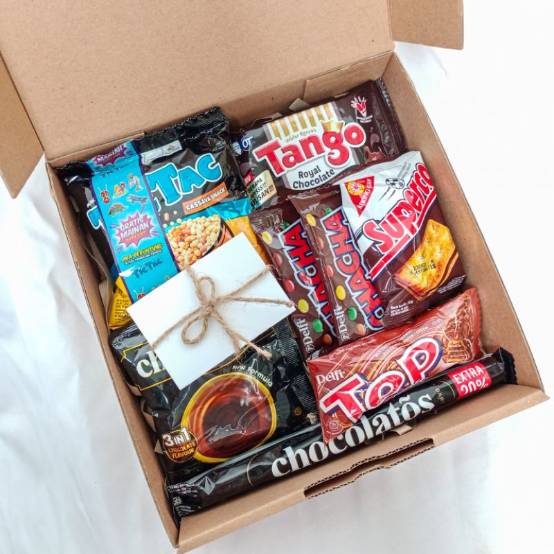 SNACK BOX MURAH/ GIFT BOX SNACK MURAH/ HAMPERS JAJAN TEMA COKLAT