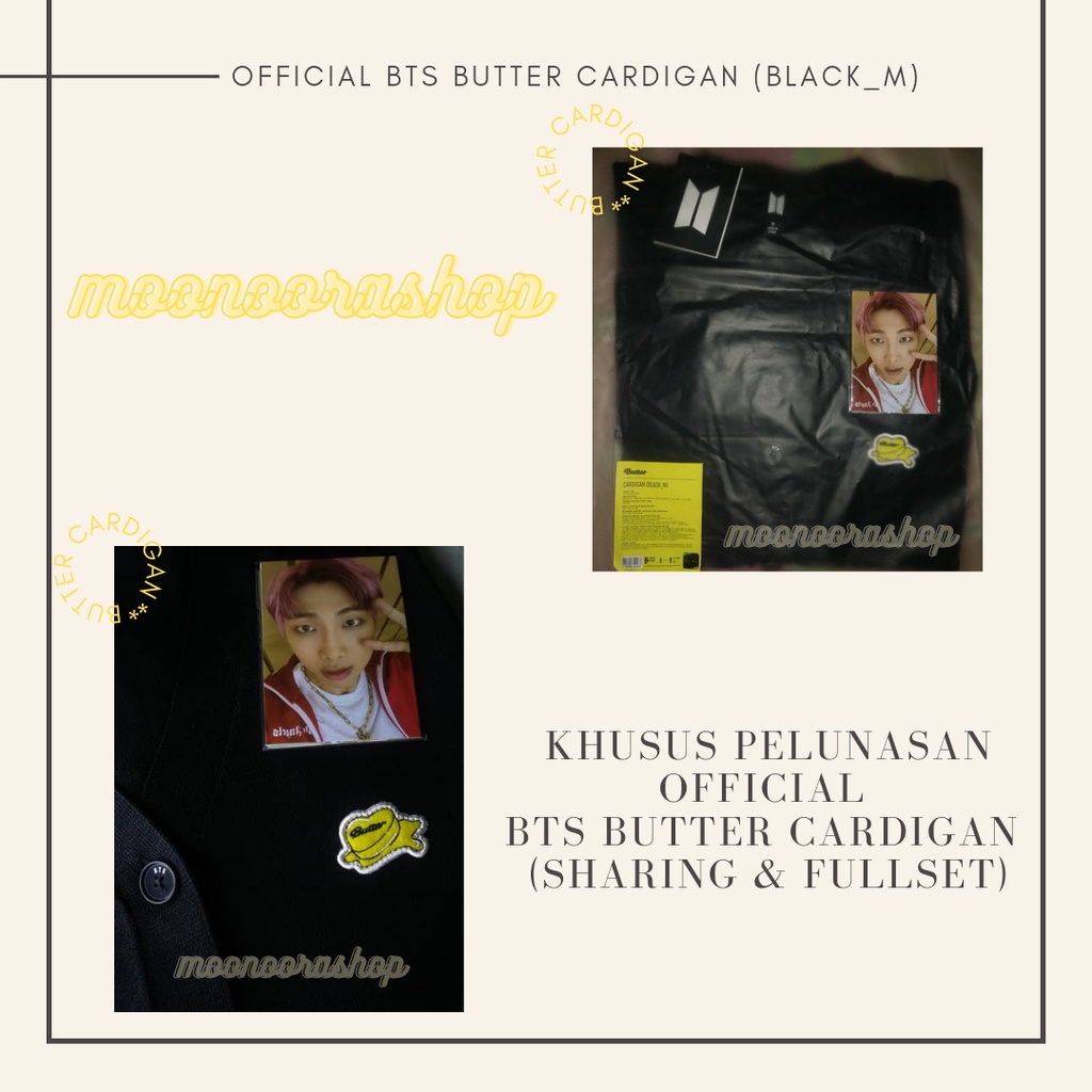 PELUNASAN SHARING & FULLSET OFFICIAL BTS CARDIGAN BUTTER