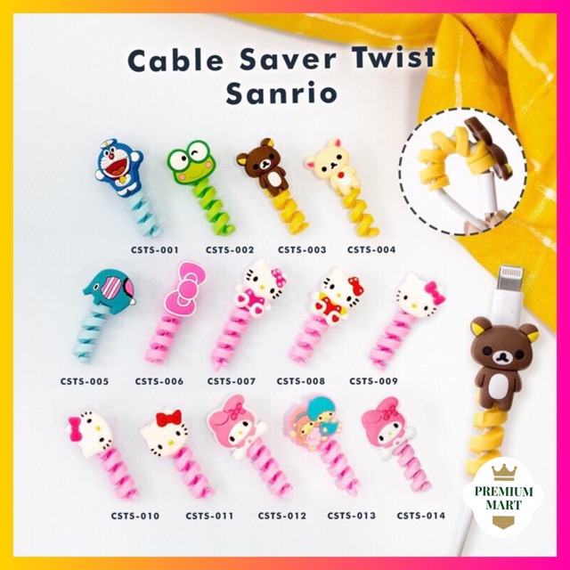 Cable Saver Spiral/ Twist Cable Protector/ Pelindung Ujung Kabel Android Apple - SANRIO