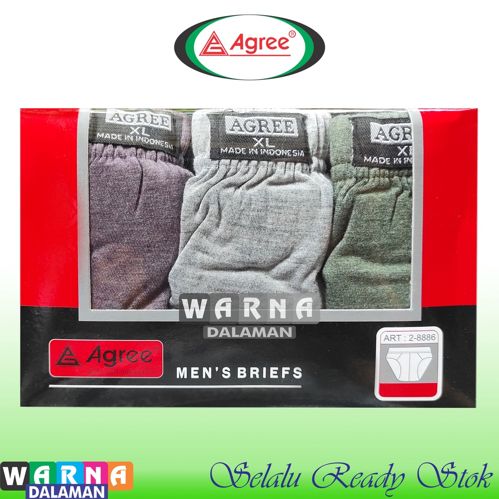 Isi 3 Pcs Celana Dalam Pria Agri Box Merah Warna Random Pabrik | WARNA DALAMAN