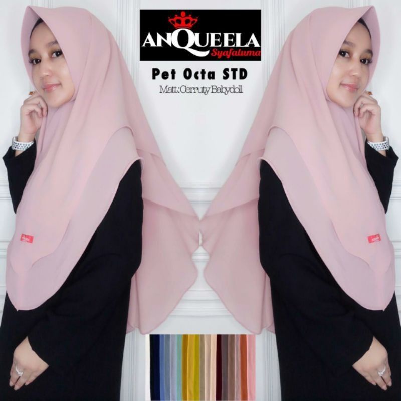 ANQUEELA | Khimar OCTA Standar Ceruty